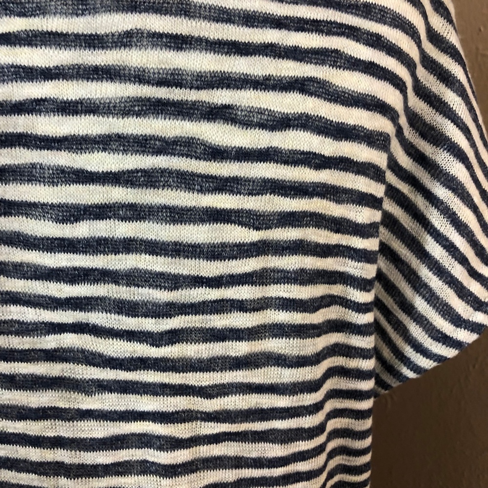 W5 Anthropologie Knitted Blue Stripe Top Sz S - Picture 4 of 7